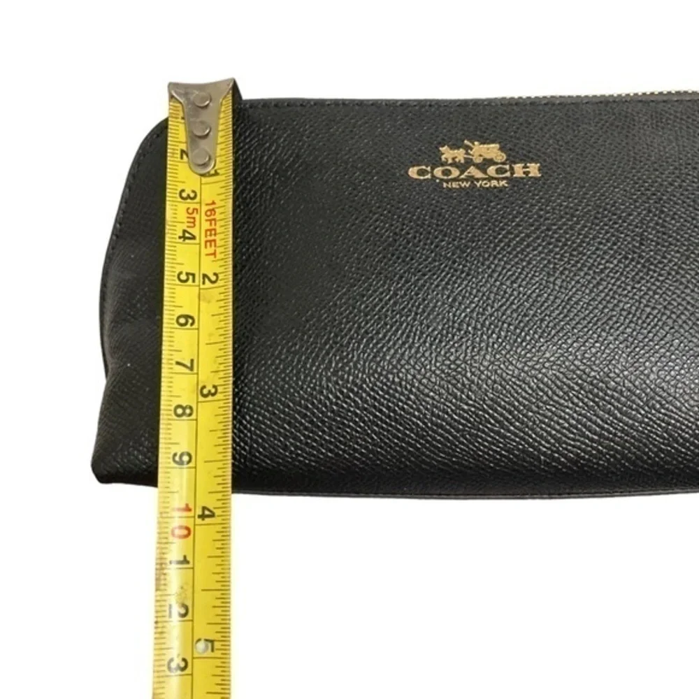 Coach grained leather black cosmetic bag